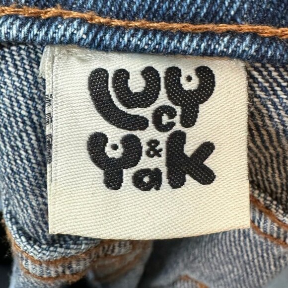 Lucy and Yak Blue Straight Tapered Leg Mom Jeans Size 28 - Picture 3 of 8